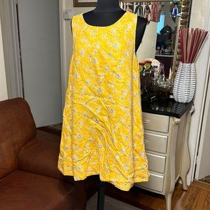 LIKE NEW RACHEL ZOE LOS ANGELES NEW YORK FLORAL 100% LINEN DRESS SIZE L